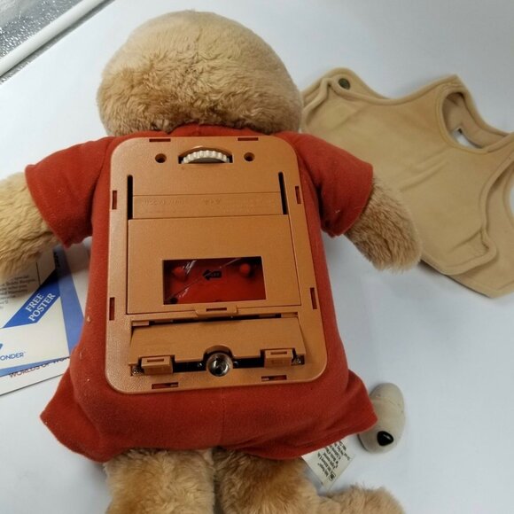 Vintage Teddy Ruxpin Brown Outfit Removable Vest 18" Non Working For Parts - Picture 7 of 8